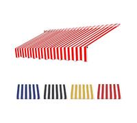Toldo retráctil de repuesto a rayas para exteriores, protección UV para jardín y balcón, tamaños 4 x 2,5 m y 5 x 2,5 m (rojo 5x)