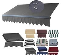 Toldo retráctil de repuesto para patio, resistente al agua, para patio, balcón, tienda, restaurante, cafetería, terraza, color gris oscuro, 8 x 7 pies, refugio solar para exteriores