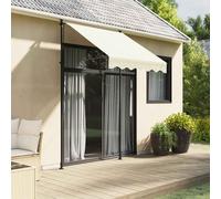 Toldo retráctil de tela y acero crema 150x150 cm
