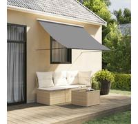 Toldo retráctil de tela y acero gris antracita 200x150 cm