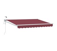 Toldo Retráctil Eléctrico 3,5 x 2 m Rojo Burdeos | Marco Aluminio, Sensor de Tiempo Integrado, Iluminación LED, Diseño Moderno, Mantenimiento Fácil