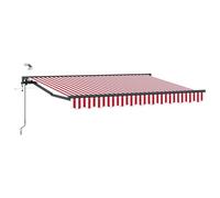 Toldo Retráctil Eléctrico 3 x 2,5 m Toldo Exterior | Tejido de poliéster con revestimiento de PU, control remoto y manivela, marco de acero aluminio, diseño semi-cassette