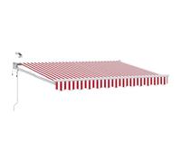 Toldo Retráctil Eléctrico Rojo Y Blanco 3 X 2,5 M | Marco de aluminio sólido, sensor de tiempo incorporado, iluminación LED, diseño moderno