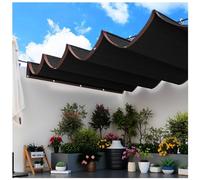 Toldo retráctil for toldo, Vela de Sombra Ondulada Deslizante con Kit de Montaje, Material HDPE, protección Solar y Anti-UV for pérgola, Patio, terraza, cenador al Aire Libre.(4x12m/13.12x39.37ft)