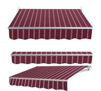 Toldo retráctil impermeable de 13x6.5ft / 4 x 2 m, tela de poliéster para jardín, terraza, varios tamaños para una protección solar óptima