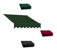 Toldo retráctil impermeable para patio, 4 x 2 m, pantalla de poliéster verde para ventanas, puertas, mercados y cubiertas, tela de repuesto duradera para refugios al aire libre