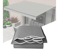 Toldo retráctil impermeable para patio, toldo manual de 10 x 8 pies, repuesto de tela para protección UV al aire libre, cubierta de cubierta y uso en jardín (Grigio)