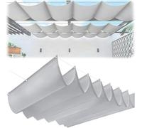 Toldo Retráctil Impermeable Parasol - Toldo De Poliéster Duradero para Patio, Jardín, Cochera, Protección contra El Viento Y Los Rayos UV, Terraza Y Jardín. Light Gray 1.5 * 6M (W*L)