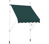 Toldo retráctil manual 150 x 125 cm altura ajustable 200-300 cm protección solar moderna aluminio verde 20_0010453