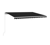 Toldo retráctil manual con luces LED, 400 x 300 cm, color antracita, perfecto para exteriores, protección solar y soluciones de sombra