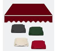 Toldo retráctil manual de tela de repuesto para exteriores, toldo de poliéster resistente a la intemperie en color rojo fecha, se adapta a opciones de tamaño de 16 x 8 pies, 12 x 3 pies, 3 x 8 pies, 2