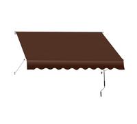 Toldo retráctil manual para patio, cubierta de puerta de aluminio con manivela, resistente a los rayos UV (marrón, 2 m)