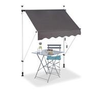 TOLDO RETRÁCTIL MANUAL PARA PATIO Y TERRAZA 150x120cm GRIS ANTRACITA
