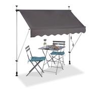 TOLDO RETRÁCTIL MANUAL PARA PATIO Y TERRAZA 200x120cm GRIS ANTRACITA