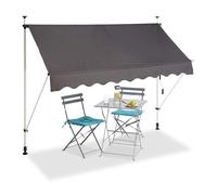 TOLDO RETRÁCTIL MANUAL PARA PATIO Y TERRAZA 250x120cm GRIS ANTRACITA