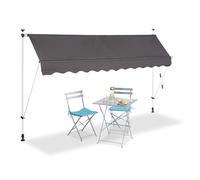 TOLDO RETRÁCTIL MANUAL PARA PATIO Y TERRAZA 300x120cm GRIS ANTRACITA