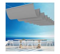 Toldo retráctil ondulado, toldo corredizo para patio, jardín, porche, terraza, uso al aire libre (1 x 7 m), protección UV, fácil instalación, tela duradera