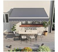 Toldo retráctil para patio, 300 g/m², de poliéster, resistente a la intemperie, para puertas y ventanas, Grigio, 400 x 250 cm, protección UV perfecta y privacidad en exteriores