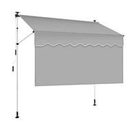 Toldo retráctil para patio con cortina de privacidad, cubierta ajustable manual para exteriores, para patio, jardín y balcón, fácil instalación y uso versátil