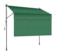 Toldo retráctil para patio con cortina de privacidad, cubierta ajustable manual para exteriores, para patio, jardín y balcón, fácil instalación y uso versátil