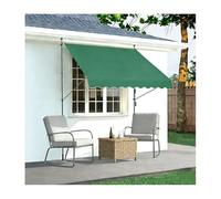 Toldo retráctil para Patio con manivela Manual Patios Traseros, Jardines y Balcones. Verde Oscuro, 300 cm/118 Pulgadas, para Disfrutar al máximo de la Vida al Aire Libre.