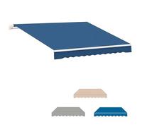 Toldo retráctil para patio de 3,5 x 2,4 m, toldo de repuesto, 50,8 x 3,5 m, tela de vela para exteriores, color azul, protección UV para uso en exteriores