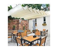 Toldo retráctil para pérgola en forma de U, cubierta ondulada, diseño deslizante flexible, para patio al aire libre, fácil de tirar hacia atrás, 1,7 m x 14 m