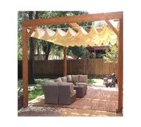 Toldo retráctil para pérgola, tamaño personalizado, transpirable, filtro de luz, incluye kit de riel deslizante, diseño de cuerda ajustable para un uso fácil (largo x ancho x alto)