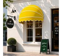 Toldo retráctil para puerta de patio, toldo para exteriores, para ventanas, porches, patios traseros, tiendas y restaurantes, poliéster duradero resistente a los rayos UV, diseño resistente a la