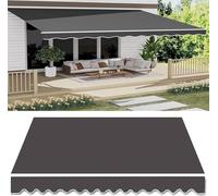 Toldo retráctil, repuesto de tela for toldo patio, cubierta poliéster for exteriores, resistente al agua, lona refugio for jardín, terraza, (tamaño: 16 x 11,5 pies, color: gris oscuro)(19x10ft)