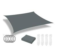 Toldo Retractil Sun Shade Sail Rectangle Canopy Waterproof Cover For Garden Outdoor Patio Deck Pergola Porch Tents(Deep Gray 4pc Kit,Rectangle 500x400CM)