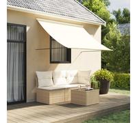 Toldo retráctil tela y acero crema 200x150 cm