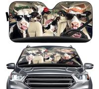 Toldo Solar Parabrisas Coche Divertida Vaca conductora de Animales S | Parasol Parabrisas Delantero Parasol Coche Parabrisas Universal Aislamiento Térmico Protección Solar Parabrisas Coche