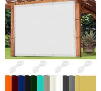 Toldo tipo vela de 2,6 x 9,5 m, 98 % de poliéster con protección UV, ojales y cordones para pérgola, jardín, patio y césped, red de sombra blanca.