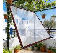 Toldo Transparente 120 x 150 cm Duradera Resistente a Los Rayos UV Desgarros, Multiusos Lona Reforzada Universal con Cuerda para Leña, Muebles, Jardín, Piscinia, Vehículos, Color Transparente