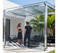 Toldo Transparente 160 x 180 cm Plasticos Anti Heladas Pérgola Paneles Aislamiento de Plantas para Jardín, Balcón, Obra y Recinto de Mascotas, Resistente a La Intemperie, Color Transparente