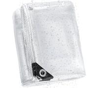 Toldo Transparente 355 x 465 cm PVC Resistente a Las Heladas Lona Transparente Resistente para Exterior, Balcón, Jardín, Color Transparente