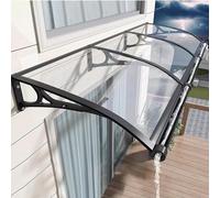 Toldo transparente de 50 pulgadas para exteriores, refugio de patio para puertas y ventanas, protección UV, protector de lluvia y nieve, soporte de metal duradero, drenaje eficaz del agua