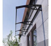 Toldo transparente para puertas delanteras y ventanas. Toldo de policarbonato con forma de arco, protección contra lluvia y nieve al aire libre (80 x 390 cm)