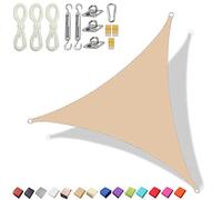 Toldo triangular 95% de bloqueo UV, impermeable y transpirable, para jardín, balcón, patio, camping, resistente al desgarro y a la intemperie, con kit de montaje (4,5 x 4,5 x 4,5 m)