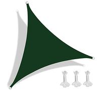 Toldo triangular de 5,6 x 5,6 m, toldo con protección UV para patio, balcón y jardín, color verde elegante, ideal para relajación y comodidad al aire libre