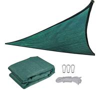 Toldo triangular de alta calidad, resistente a los rayos UV, 100 % polietileno de alta densidad, para jardín, patio y fiestas, 5 x 5 x 5 m, cubierta verde con cuerda