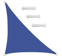 Toldo triangular derecho impermeable con protección UV, 2,5 x 2,5 x 3,5 m, toldo para exteriores para jardín y patio, kit de vela azul real con cuerda para una fácil instalación