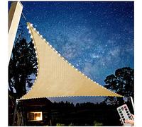 Toldo triangular impermeable con luces LED, 95 % de protección UV, toldo para patio al aire libre, beige, 3 x 3 x 3 m, tela Oxford resistente al agua, para balcón y jardín