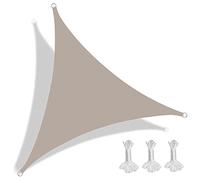 Toldo triangular impermeable de 6 x 6 x 6 m para uso en exteriores, patio, terraza, patio trasero, protección UV, perfecto para terraza, jardín, color gris pardo
