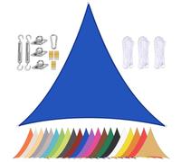 Toldo triangular impermeable para exteriores para jardín y patio, 90 % de protección UV con ojales, color azul oscuro, 3,6 x 3,6 x 3,6 m, Sun Shade Solutions