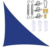 Toldo triangular impermeable y protección UV, poliéster de alta calidad para balcón, patio, jardín, color azul, 4 x 4 x 4 pies, cubierta de toldo para exteriores