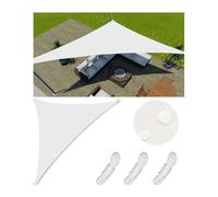Toldo triangular impermeable y resistente a los rayos UV, 4,6 x 4,6 x 6,6 m, lona para exteriores, jardín, patio y balcón con cuerdas y anillos en D, solución de parasol de fácil instalación