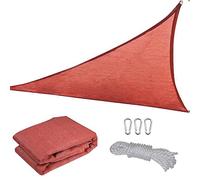 Toldo triangular resistente a los rayos UV, 100 % polietileno de alta densidad, duradero, para exteriores, jardín, terraza, fiestas, incluye cuerda, 3,6 x 3,6 x 3,6 m, color rojo