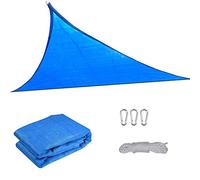 Toldo triangular resistente a los rayos UV, 100% polietileno de alta densidad para jardín, terraza y fiestas, diseño resistente con cuerda, 2 x 2 x 2 m, color azul